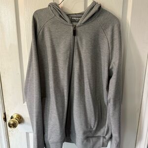 Gray Zip-Up Hoodie Casual